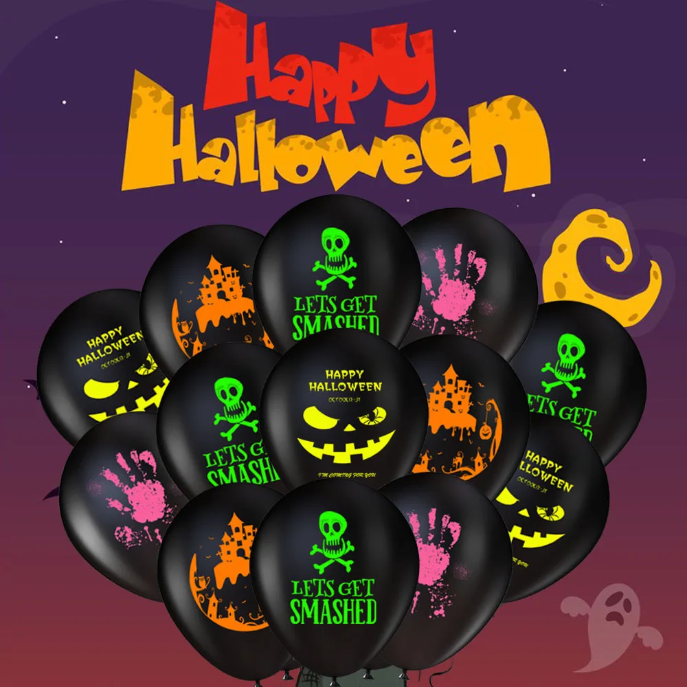 Флуоресцентные шары для вечеринки на Хэллоуин 12 дюймов светящиеся в темноте неоновые