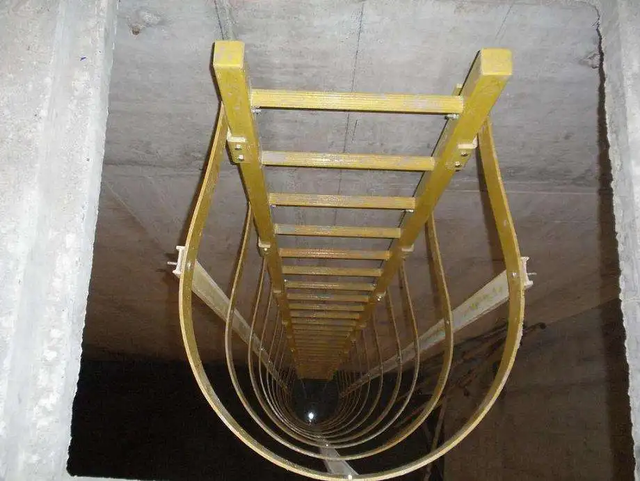 24ft industry use frp grp composite fiberglass cage ladder