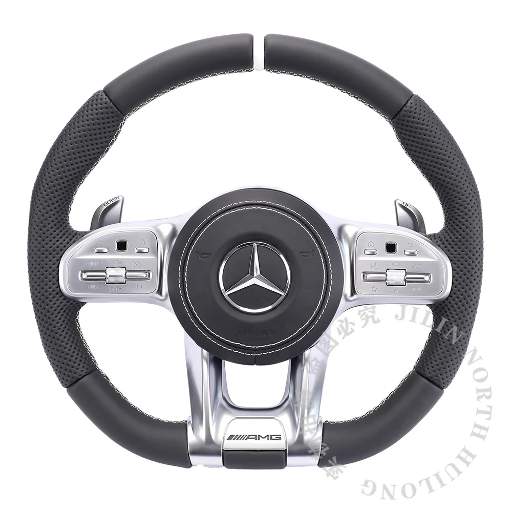 Оригинальное рулевое колесо AMG для Mercedes Benz перфорированная кожа рычаг переключения передач лайм