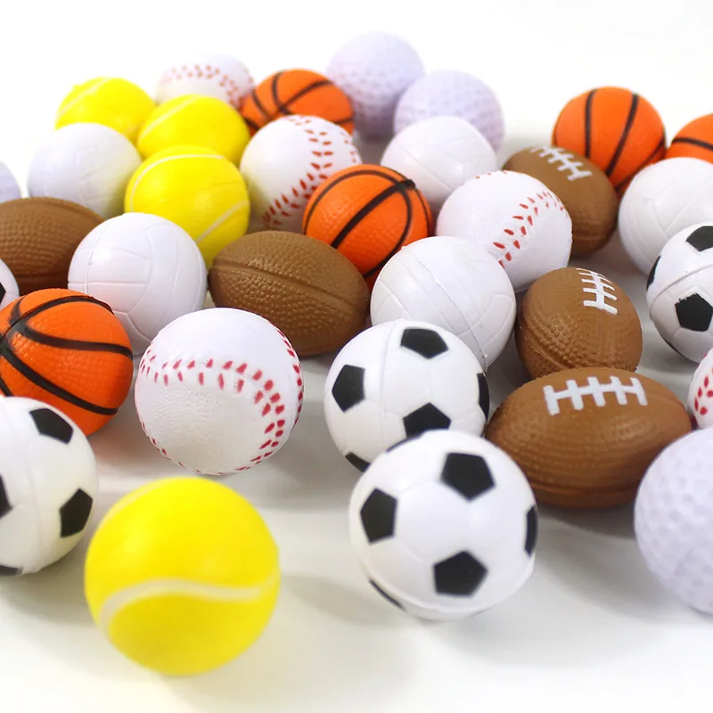 Wholesale Hot Selling Toy 4cm Squeeze PU Foam Mini Footballs Football Basketball Soccer Baseball Stress Sports Ball For Kids