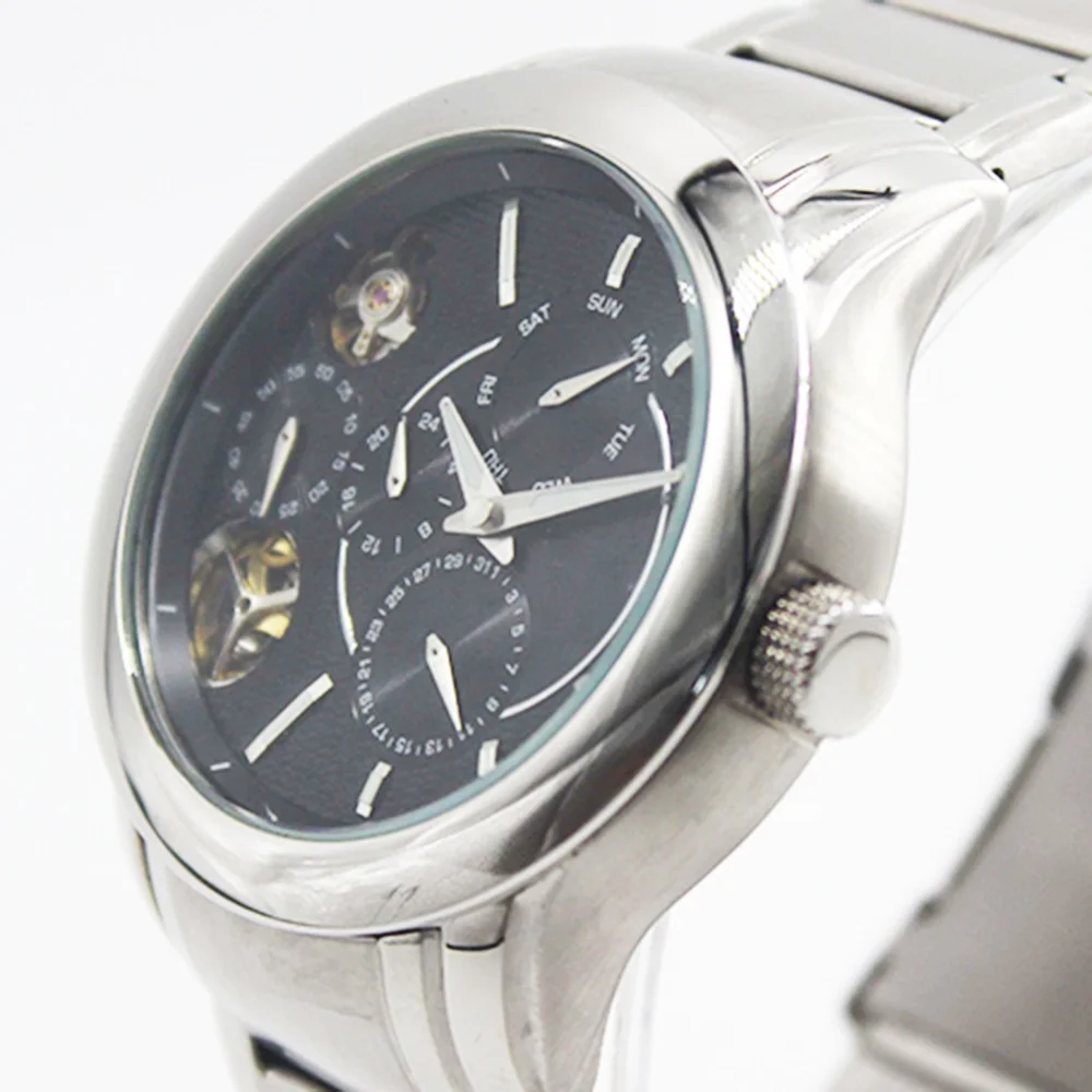 Classic Stainless Steel 316L 6 Hands Chronograph Multi-function Bracelet Automatic Mechanical Watches 10 ATM Water Resistance