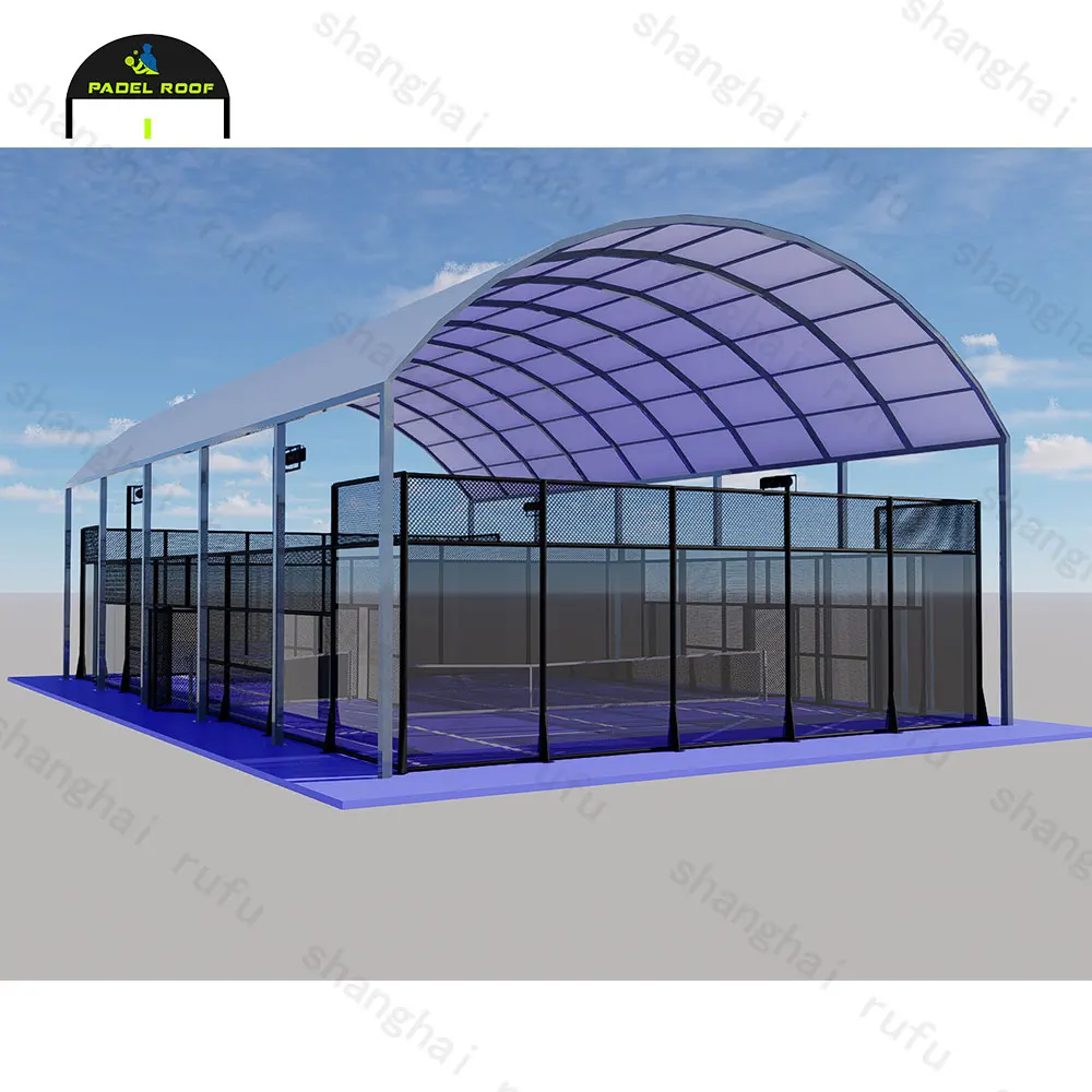Outdoor Paddle Tennis Court Sports Modular Cancha De Padel Tent Structure Insulated Padel Tennis Court with Cover Roof