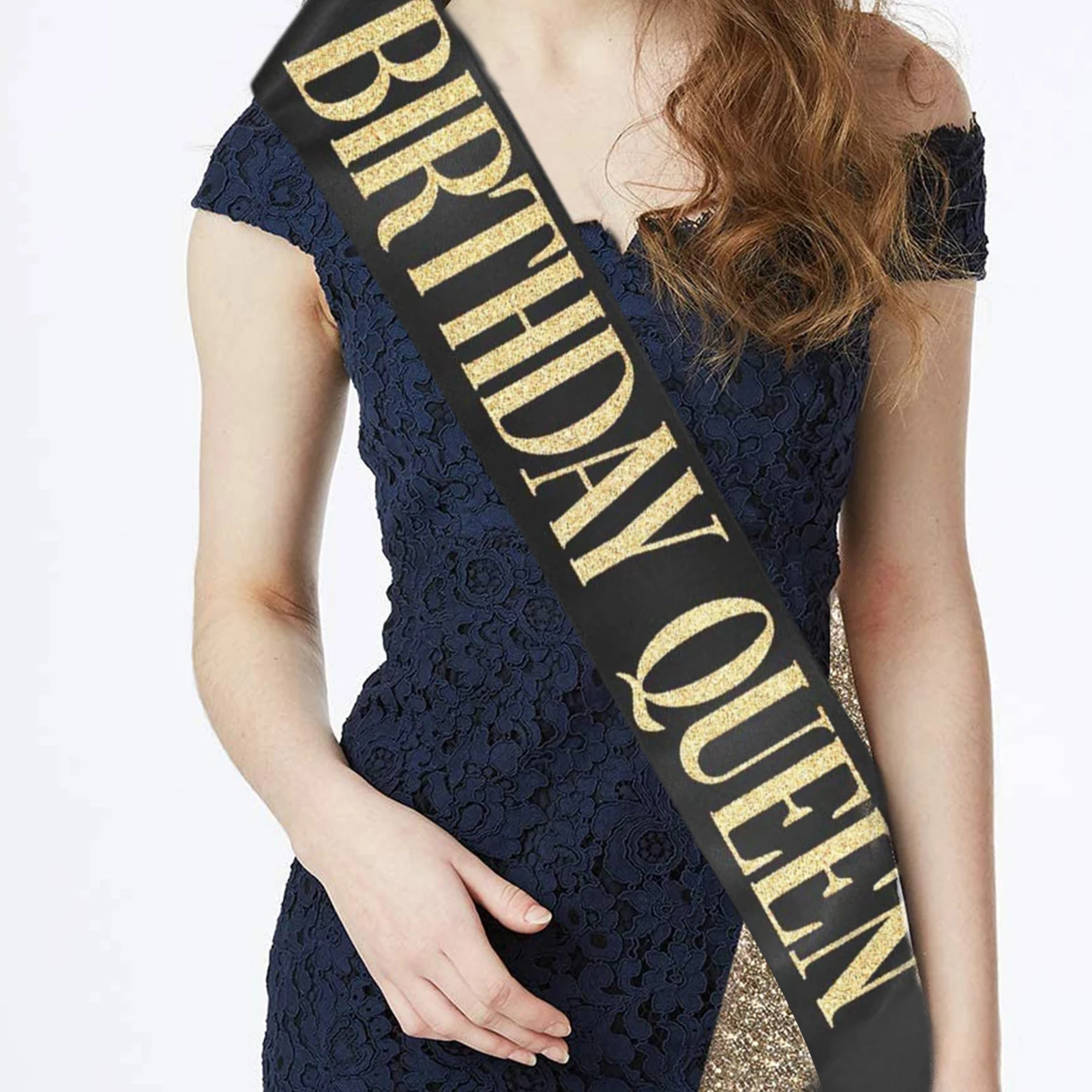 Happy Birthday Queen Sash Decoration Rose Gold Birthday Gifts Glitter Birthday Sash Party Favors