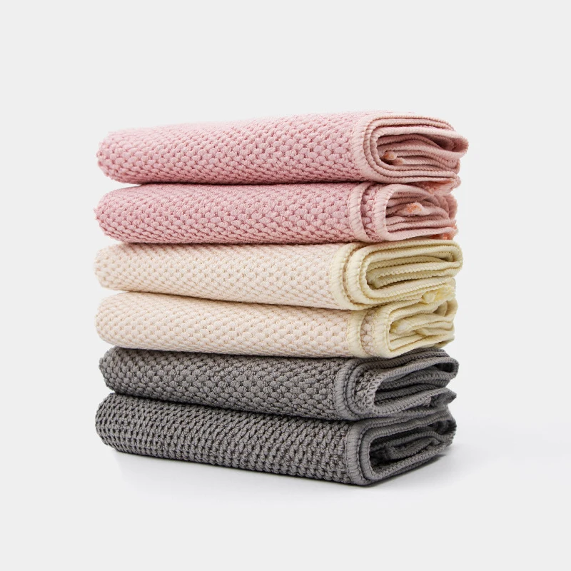 Wholesale Kitchen Coffee Bar Multifunctional Dishwashing Cloth Corn Grain Ultra-Fine Fiber Thickened Absorbent Cleaning Towel