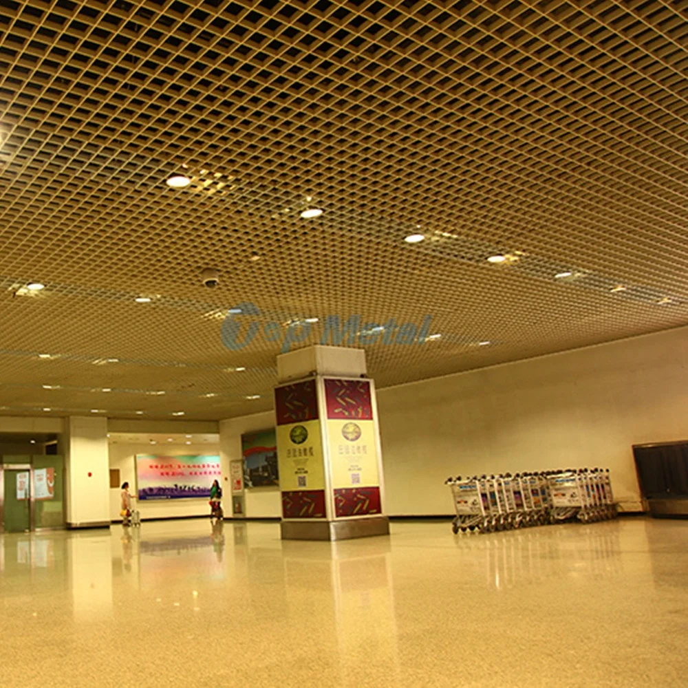 Interior aluminum ceiling square pass grille