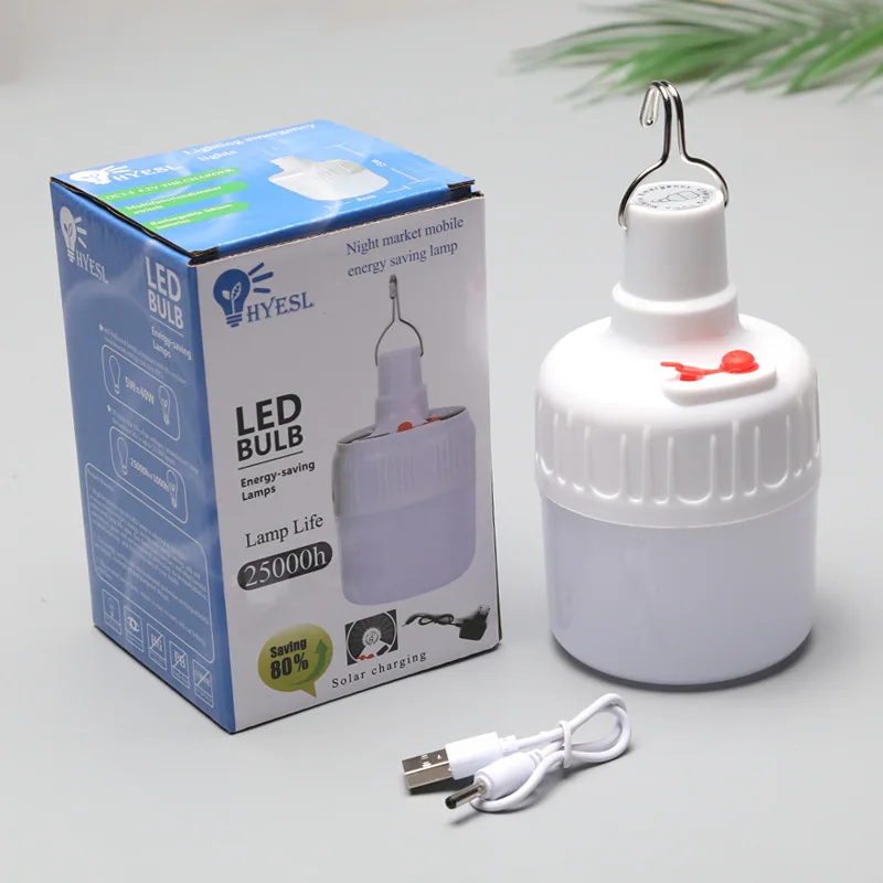 Solar rechargeable bulb energy-saving bulb light stand light household power outage emergency light