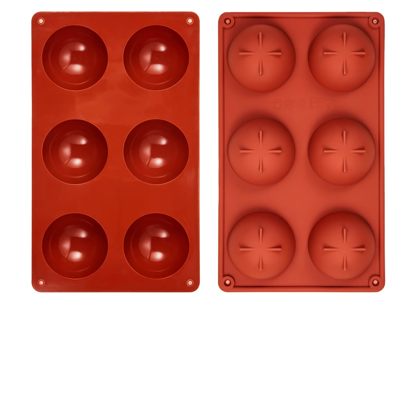 
6 Holes Half Sphere Making Hot Cake Chocolate Bomb Silicone Molds 