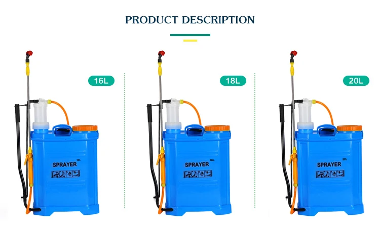 20l Agriculture Knapsack Hand Sprayer 16l 18l Portable Pesticide Mist Manual Pressure Plastic Backpack Sprayer