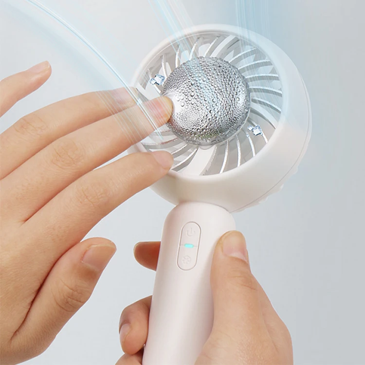 Mini Handheld USB Powered Plastic Fan Portable Air Cooling Device with KC Battery Charge Eltric Spray Ice Pack Hand Fan