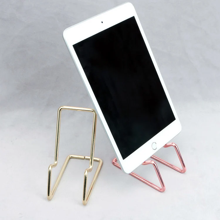 Metal wire Phone Holder Desktop Stand Phone holder clips gold / rose gold colors