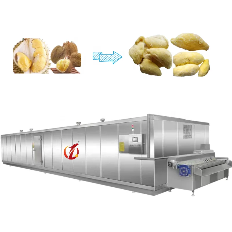 Food Manufacturer Industry Frozen Sea Cucumber With Belt Tunnel Freezer Iqf Freezing Machine