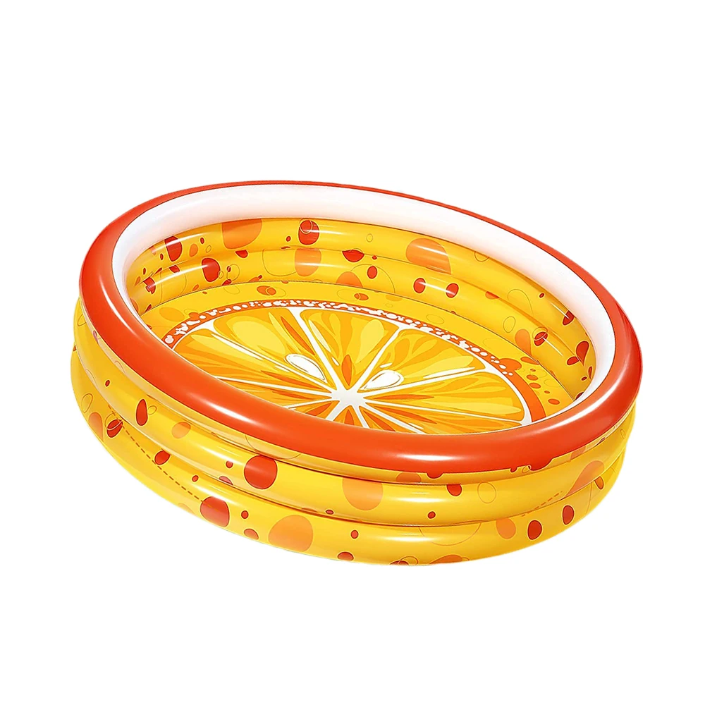 3D Складной бассейн из ПВХ персонализированный мультяшный уникальный оранжевый узор круглая форма бассейна