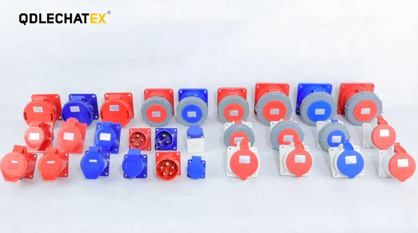 Type333  2P+E 3pin  220v 250v  IP67  waterproof  Panel mounted 63A socket