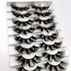 Russian 8 Pairs/set Full Strip Lashes 3D Extension Big Eyes Thicken Soft False Curler Eyelashes Manufacturer