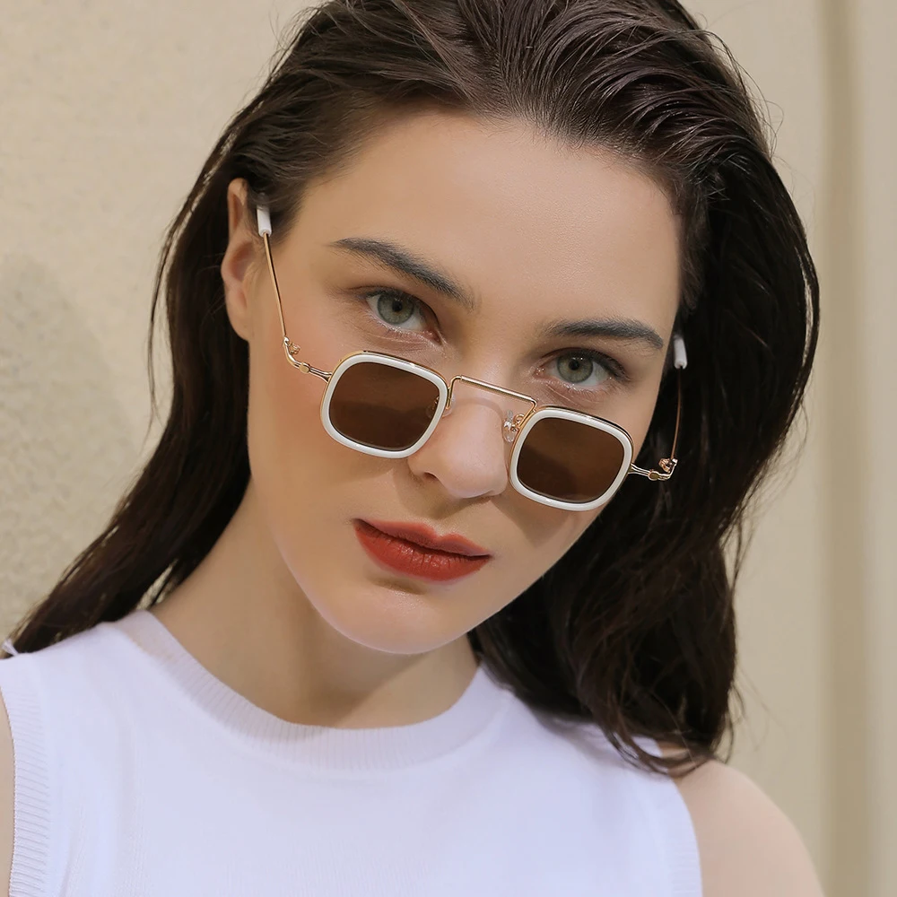 2022 New retro small square fashion sunglasses Ins wind personality candy color hip hop disco sunglasses