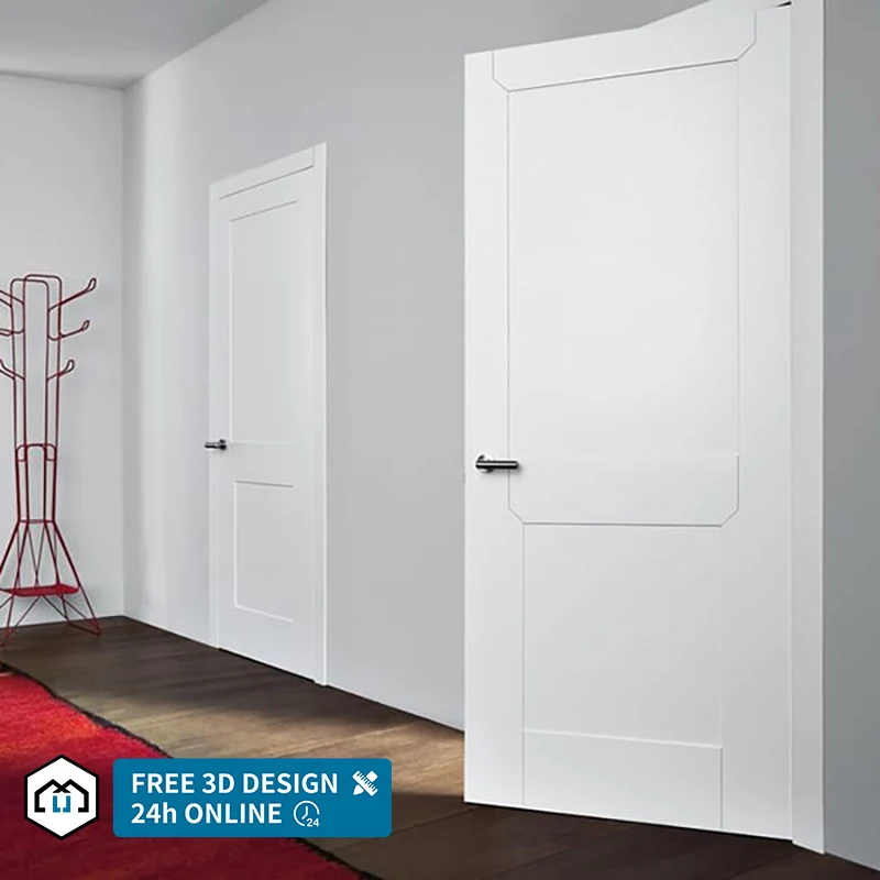 Automatic 30*80 2 Panel Interior Shaker Style Door Mdf Wood Molded indoor door white primed internal Slab doors