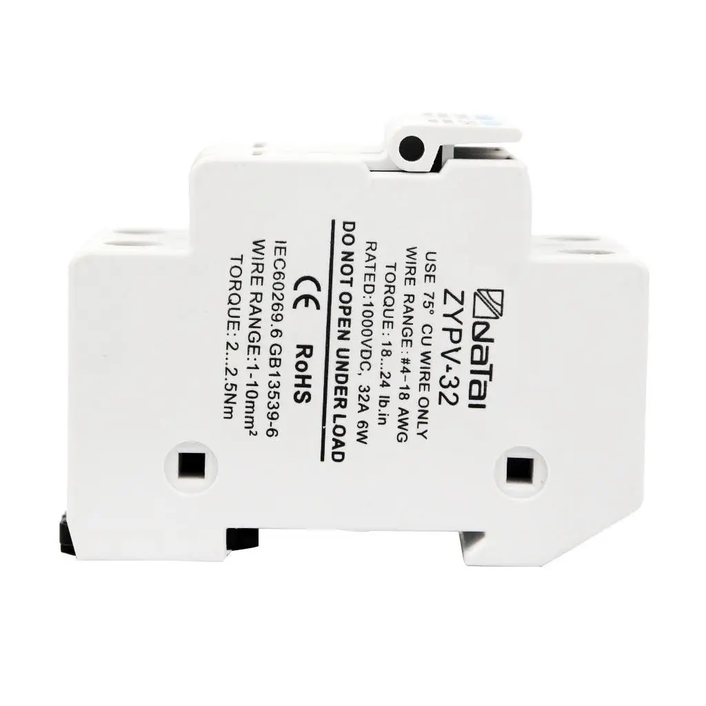 DATAI DC 2P 1000V Fuse Holder for Solar PV System Protection Fusible 10x38MM gPV PV Solar Fuse