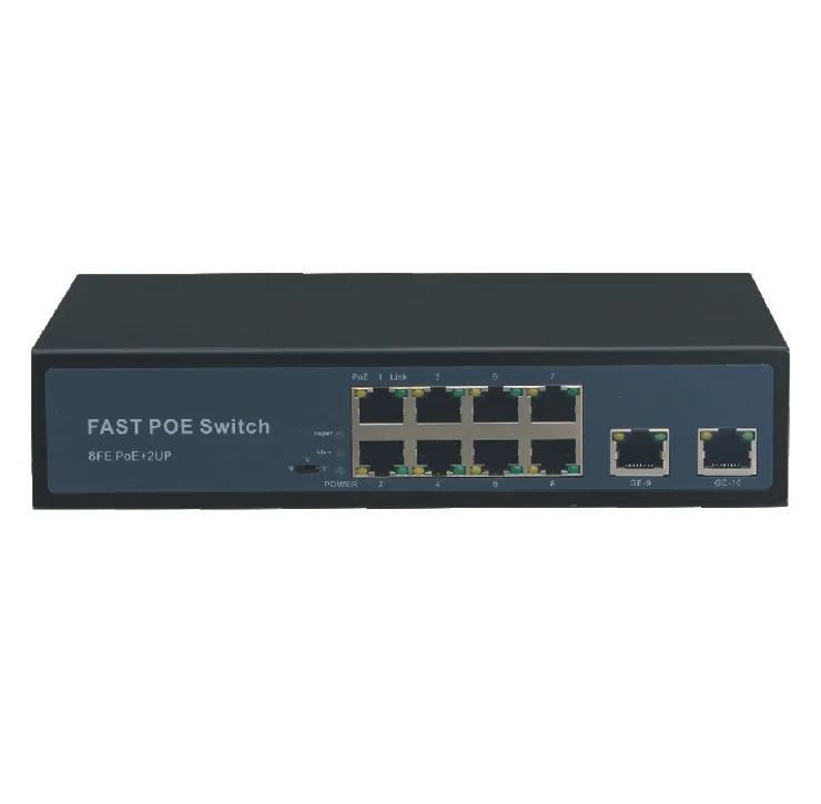 8*10/100/1000mbps PoE Port With 2G uplink Port Full Gigabit PoE 8 Port  Switch