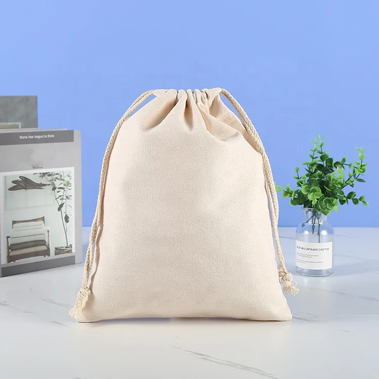 Eco Friendly Cotton Cheap Custom Linen Drawstring Bags Customized Minimum Drawstring Bag With Double Black Bag Non Woven Fabric