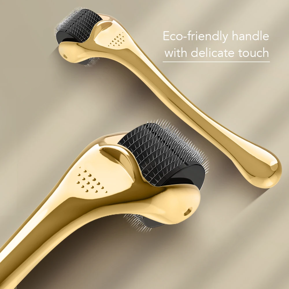 Hot Selling Amazon Top Sell Gold Titanium Microneedle Derma Roller 0.25mm Wholesale 540 Needlea Face Acne Removal Dermaroller