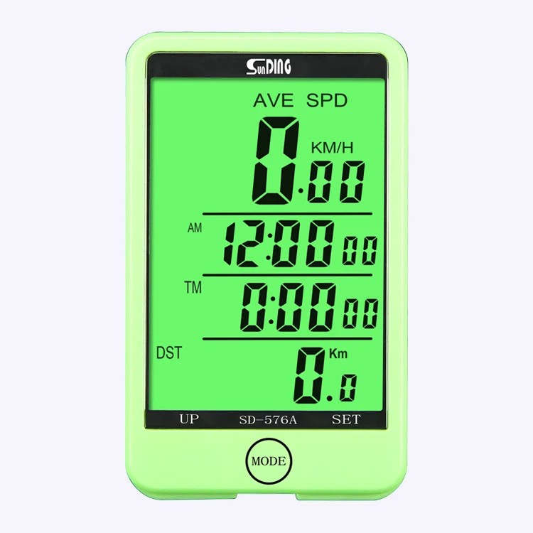 wholesale dropshipping SUNDING SD-576A Water Resistant Bicycle Speedometer Wired ComputerOdometer with LCD Backlight