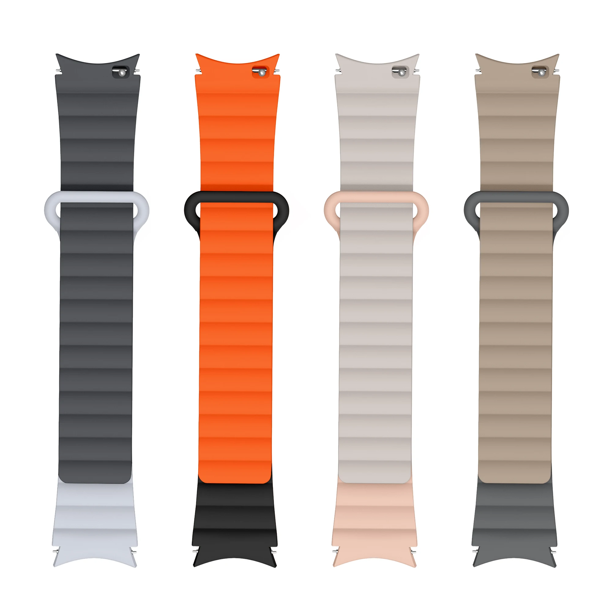 RYB No Gap Band for Samsung Galaxy Watch 6 Classic 43mm 47mm, Silicone Magnetic Strap for Samsung Galaxy Watch 4 5 6 40mm 44mm