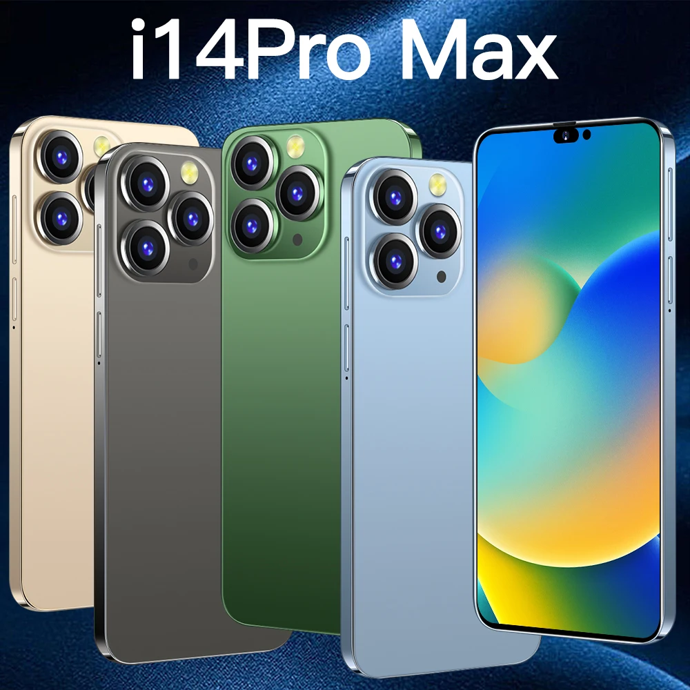 HOT SELLING Phone i 14 Pro Max 16gb+1tb 6.7 inch Android 12 Phones Wholesale Cheap Unlocked Gaming Cell Phone