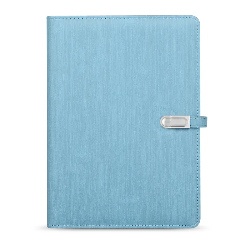 Custom LOGO 8000 mAh PU Leather Power Bank notebook Wireless Charging diary planner notebook With 8GB usb flash drive