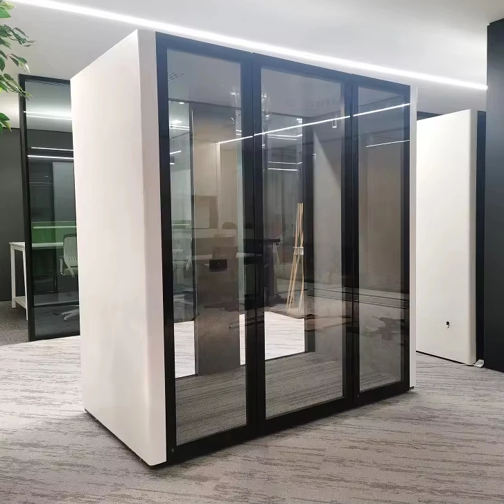 Aluminum Alloy Acoustic Sound Insulation Office Meeting Booth For 6 Persons