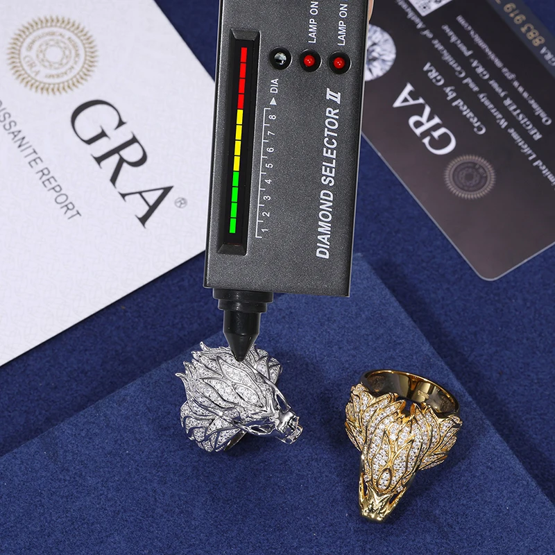 Designer New Inspiration Design Men Street Hip Hop Style Ring Brass 18K Gold Plated  Factory Direct Zirconia Dragon Head Ring