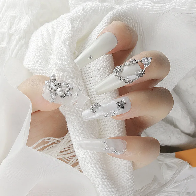 New LZ Nail Con Pendant Moon Star Pearl Lollipop Rabbit Gold Jewelry Nail art zircon G-3137