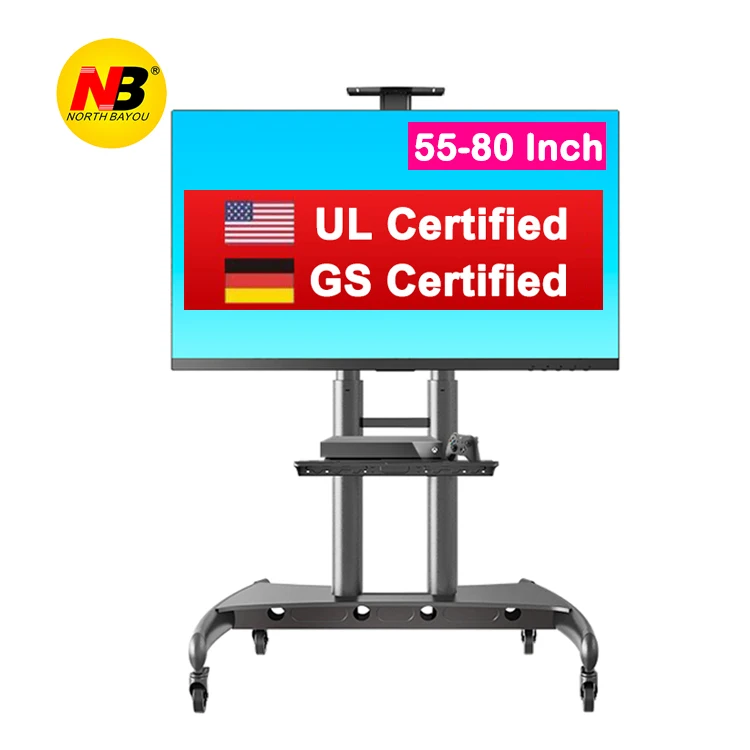 nb ava1800-70-1p Home Office Mobile TV Cart Floor Stand Mount for 55 to 80 Inch TVs