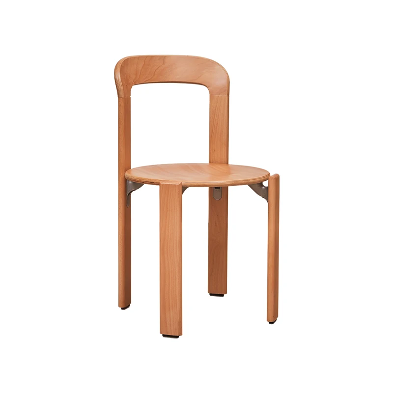 Dining Chair, Solid Wood Stackable Backrest Lounge Desk Chair, Café Chair