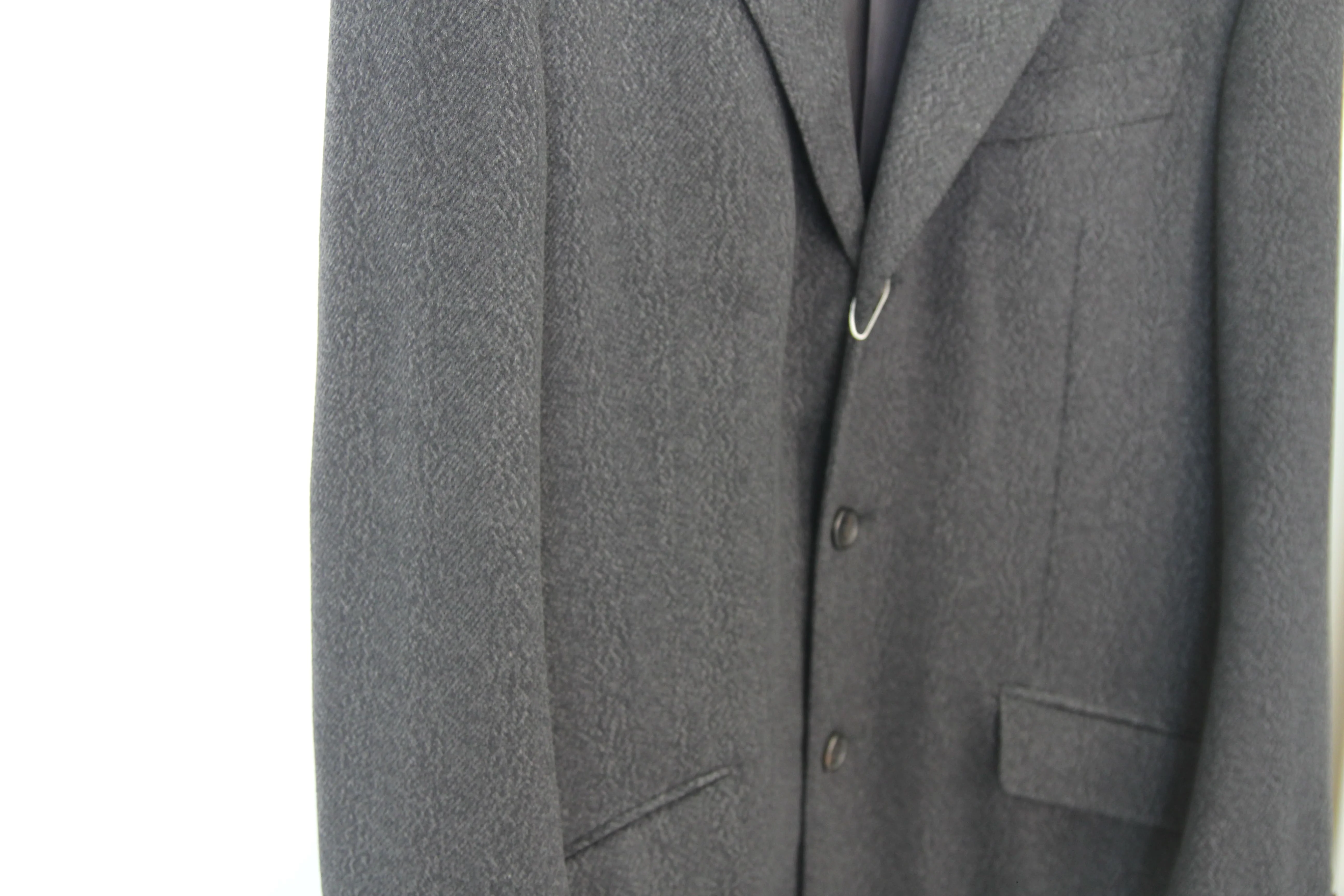 Factory Wholesale High Quality Wool Cashmere Trench Iron Grey Coat Slim Fit Overcoat Warm Winter Long Trench Men Coats