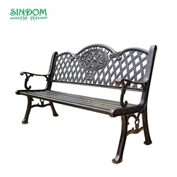 Custom Urban Furniture Garden Outdoor Street Metal Aluminium Chair Decorative Park Long Bench