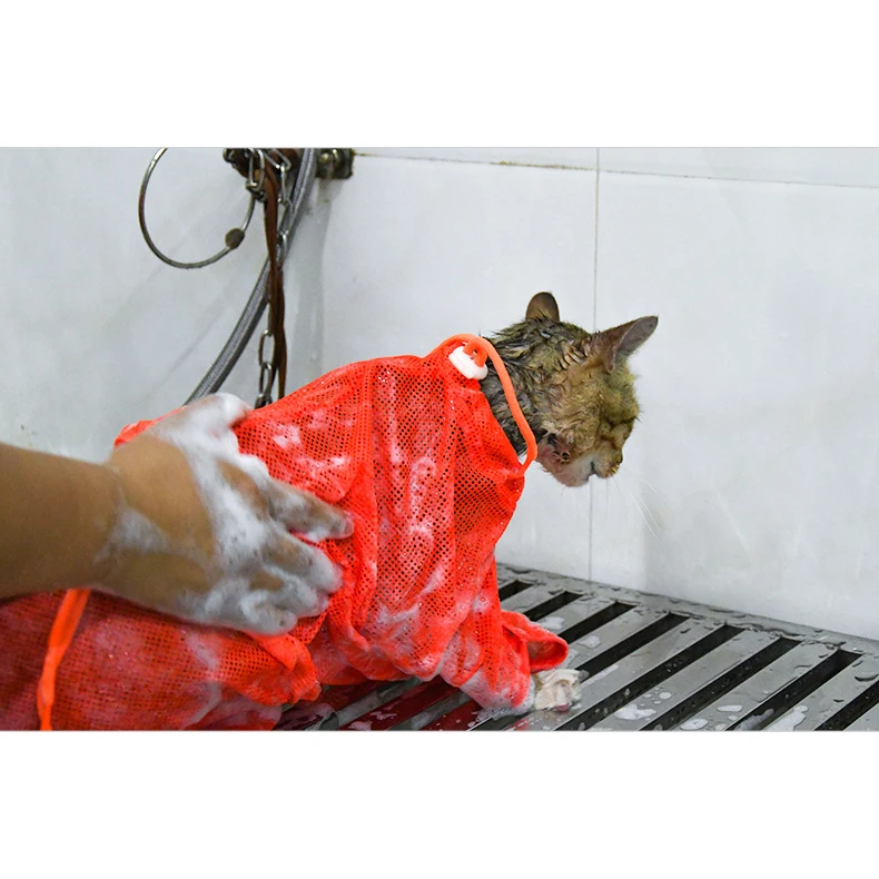 Multi-color Delong net pet dog and cat shower cloth, pet bathing aid
