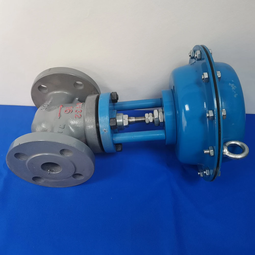 On/off type Carbon Steel Pneumatic single seated shut-off valve ZMQP-PN16 Pneumatic Diaphragm globe valve for steam
