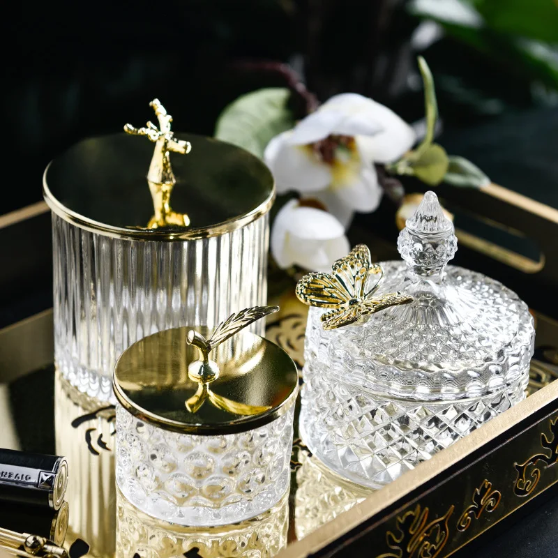European-Style Glass Candy Jar Decorations Home Storage Box Food Storage Jar Decoration