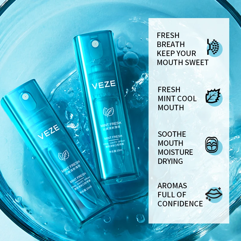 OEM ODM VEZE menthol горловина распылитель для плохого дыхания прочный ополаскиватель полости