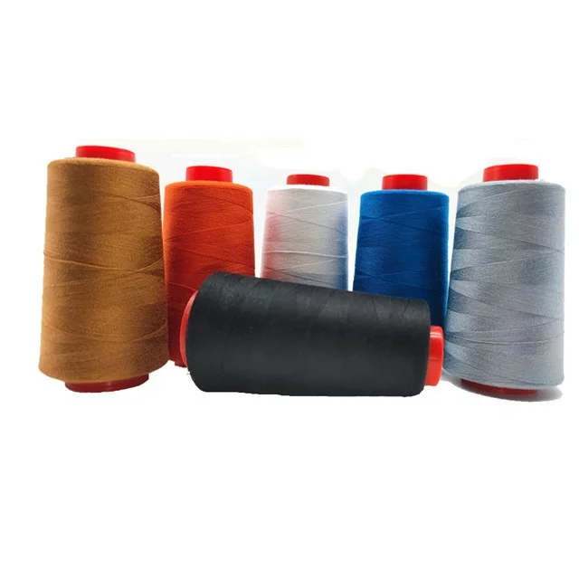 High Quality polyester theard 5000 402 in black and red color in stock bulk sewing thread