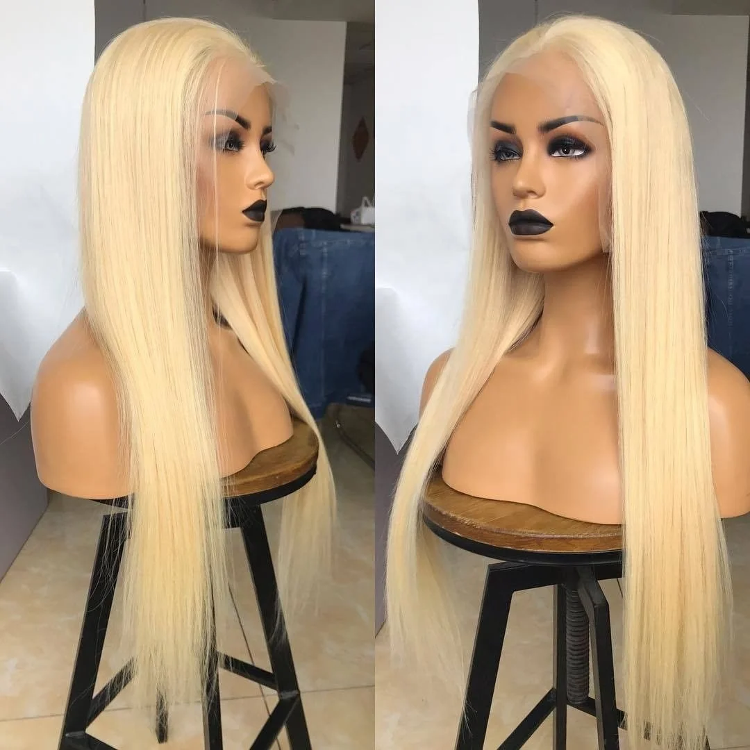 4x4 13x4 613 Honey Blonde Color Lace Front Human Hair Wigs For Women Transparent Brazilian Remy Straight Frontal Wig Human Hair