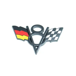 Factory High Quality 3D Car Metal Waterproof Decoration Metal V8 Letters Badge National Flag Car Sticker For Universal Car