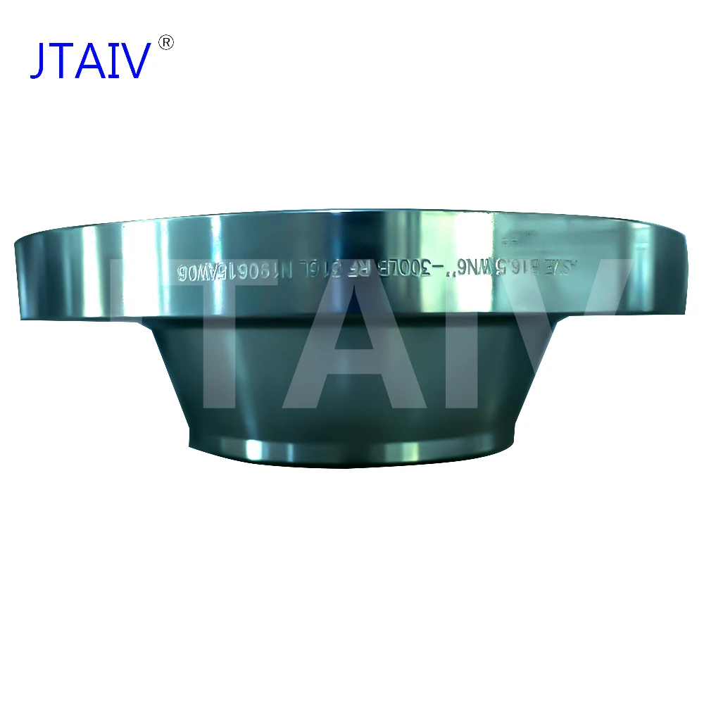 JTAIV SS 304 316 Acceptable Customized Size Stainless Steel Fittings Long Weld Neck Flange Pipe Flange