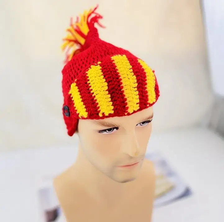 The new 2023 Knight Ear Protector Gladiator Red Crown Roman whimsical handwoven hat