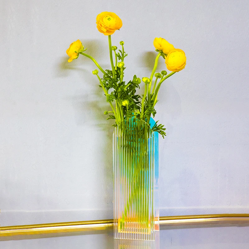 HOMESWEET Custom Round Shape Colored Home Decoration  Made Shape & Size High Quality Acrylic Vase For Flowers