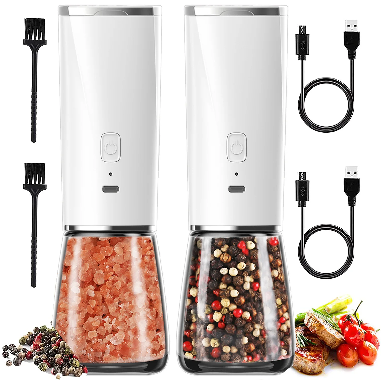 Automatic Electric Gravity Pepper Grinder Salt And Pepper Mill Grinder With Blue Led Light