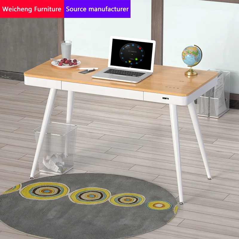 Современный домашний простой в установке компьютерный стол для учебы с динамиком беспроводной зарядки типа C и USB зарядка умный офисный
