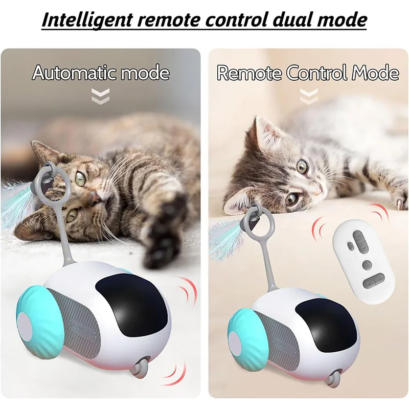 Wholesale Electric Smart Cat Toys With Feathers Abs Smart Automatic Cat Toys Interactive Toys