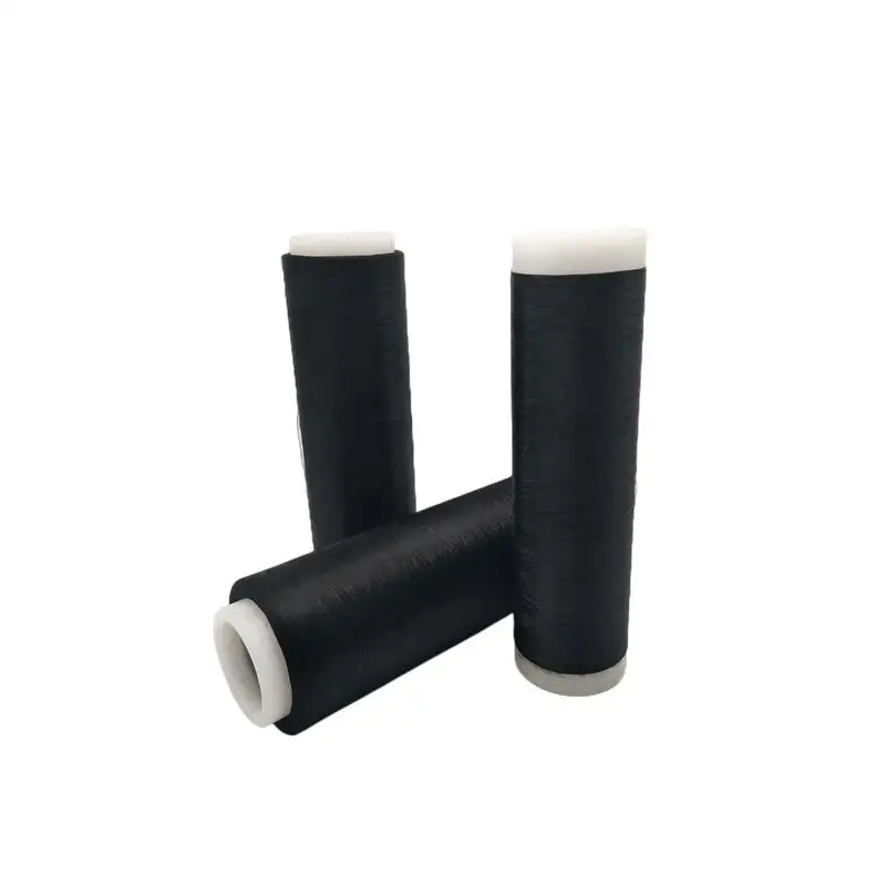 Полиэфирная пряжа среднего размера черная nim 100d/36f/1 для машины нижнего белья