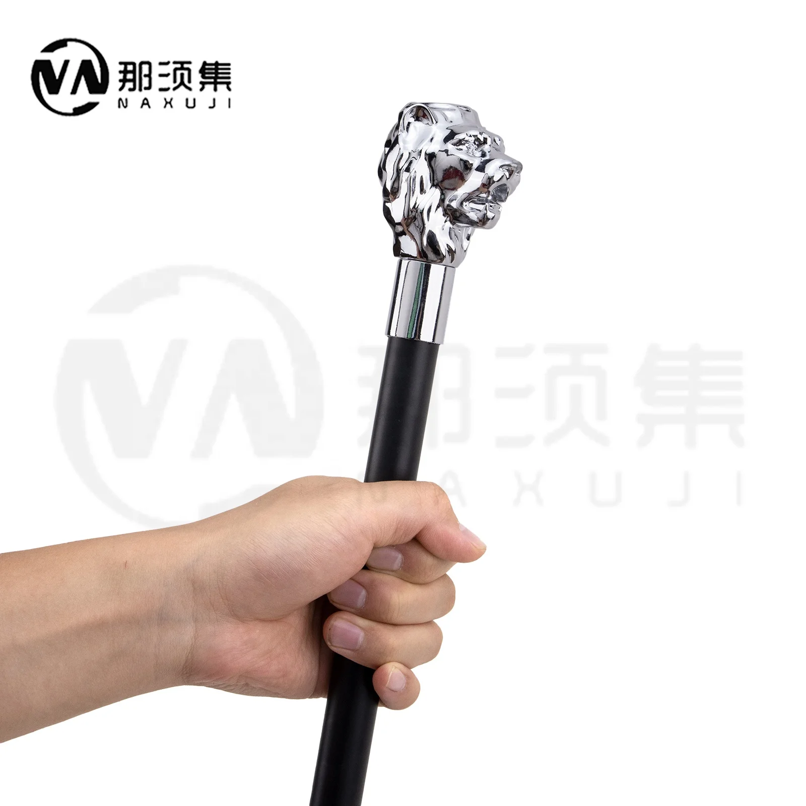 Luxury Shiny Lion Handle Model walking sticks hiking cane royal scepter Aluminum alloy crutches